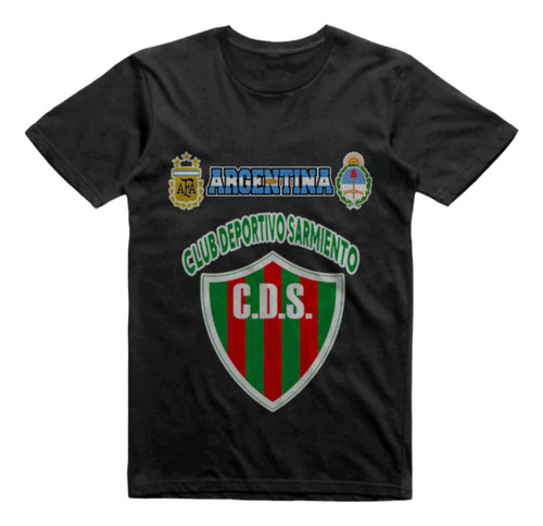 Remera Algodon Negra Sarmiento De Coronel Suarez