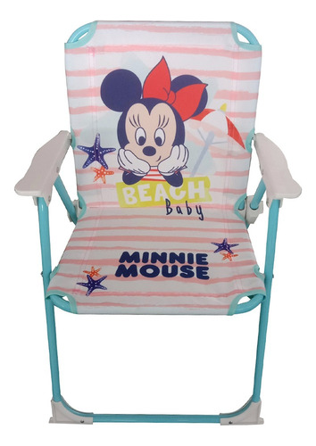 Silla Playa Infantil Mickey Y Minnie Plegable Con Seguro