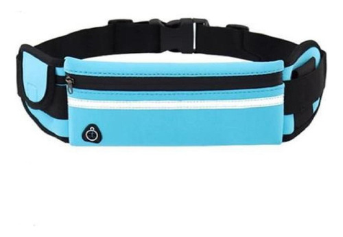 Riñonera deportiva delgada e impermeable, bolsa de gimnasio azul