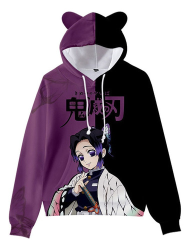 Sudadera Con Capucha Anime Demon Slayer Nezuko Con Orejas De