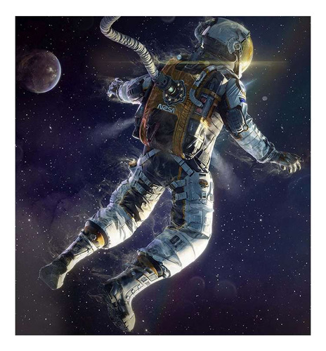 Vinilo 30x30cm Astronauta Universo Estrellas Planetas N1