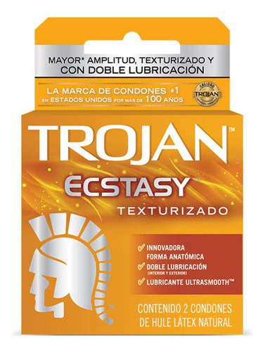 Trojan Texturizado Ecstasy Preservativo Caja Con 2 Condones