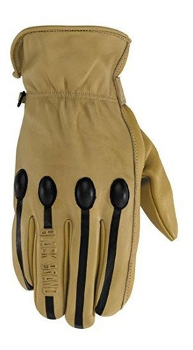 Guantes Retro Para Motocicleta Black Brand - Tan / 3xl