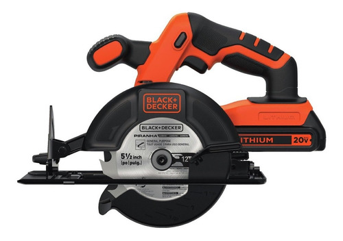 Sierra circular eléctrica inalámbrica Black+Decker BDCCS20C 139.7mm naranja y negra 20V