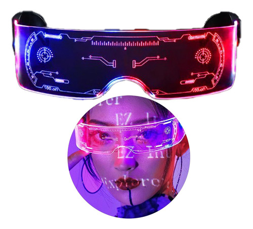 7 Colores Lentes Led Fiesta Gafas Cyberpunk Led Luminosa