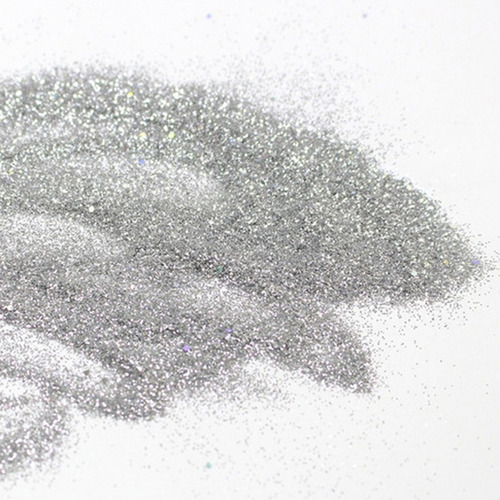 Imagen 3 de 8 de Polvo Gibre Glitter Plateado Holografico Ojos Labios Uñas