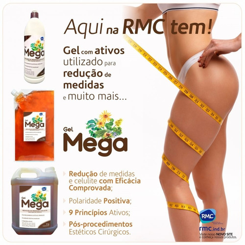 Gel Mega Com 9 Princípios Ativos P/ Estética E Ultrassom-1kg Tipo De Embalagem Frasco Fragrância Refrescante Tipos De Pele Todas