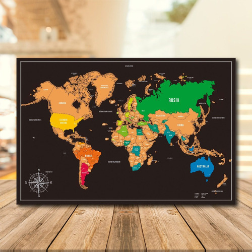 Mapa Scratch Map Viajes Raspar Viajero Mundi Mundial Mundo