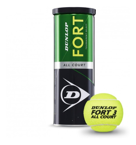 Tubo Pelotas Tenis Dunlop® Fort All Court Tubo X3 Unidades