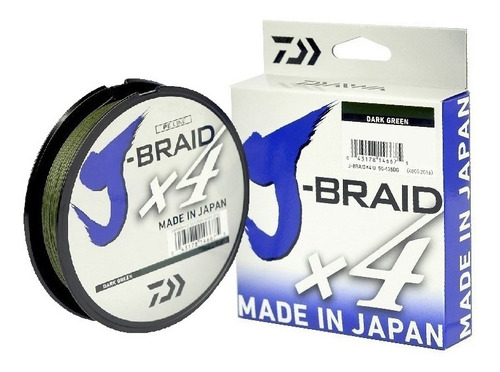 Multifilamento de pêssego verde Daiwa J-Braid X4 Japan 40 libras e 300 jardas