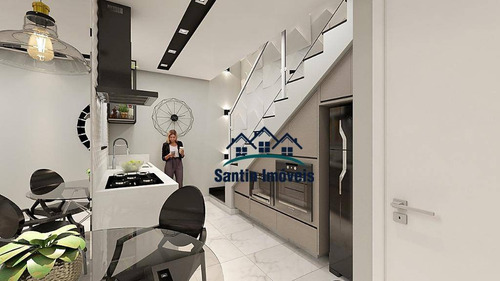 Cobertura Com 2 Dormitórios ,50 % Coberta,fino Acabamento,vaga De Garagem À Venda, 83 M² - Santa Maria - Santo André/sp - Co0452