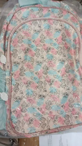 Mochila De Viaje Y Escolar Stitch Viral Satin Disney Colegio