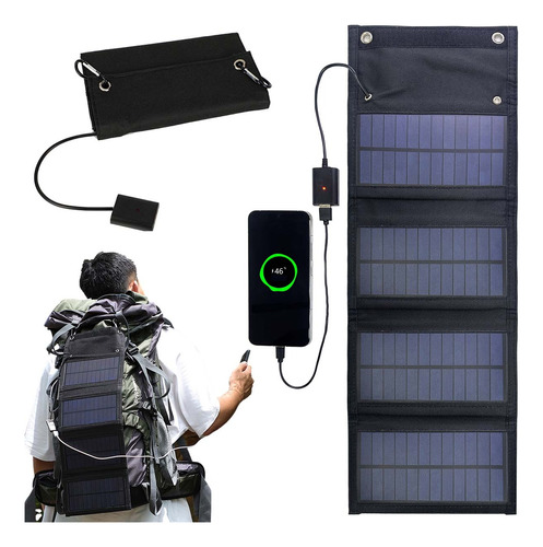 Cargador Solar Panel Para Celular Usb Portatil Cargador