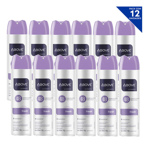 Kit De 12 Desodorantes Above Fresh - 150ml