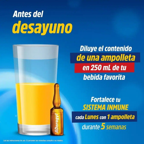 Imagen 6 de 6 de Aderogyl 15 C/5 Ampolletas Oral 3ml / Auxiliar Aliviar Gripe