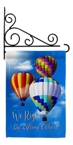 Bandera De Jardín Con Globo Aerostático 3, Juego De Soporte 