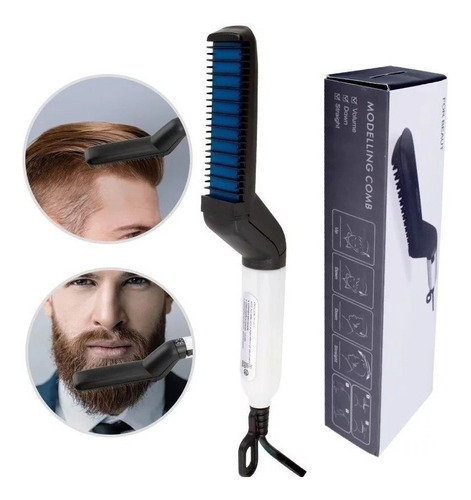 Pente Elétrico Chapinha Modelador Barba Cabelo Masculino C 110V/220V