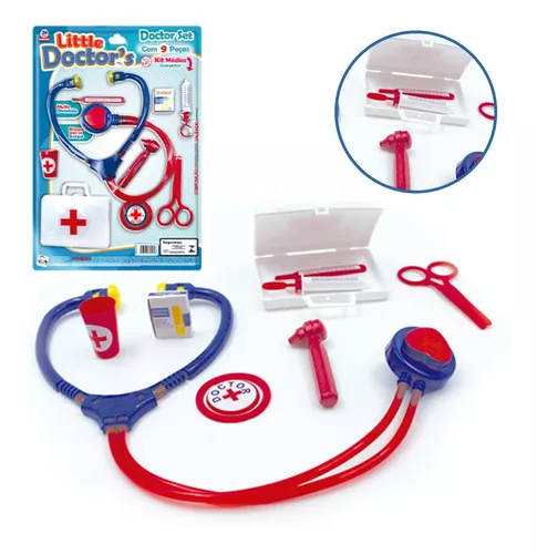 Brinquedo Kit Médico Infantil Menino Little Doctor's 9 Itens