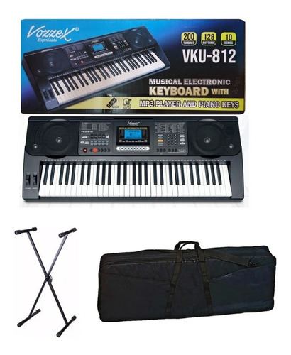  Organo Teclado Vozzex Vku 812 Con Funda Y Pedestal 