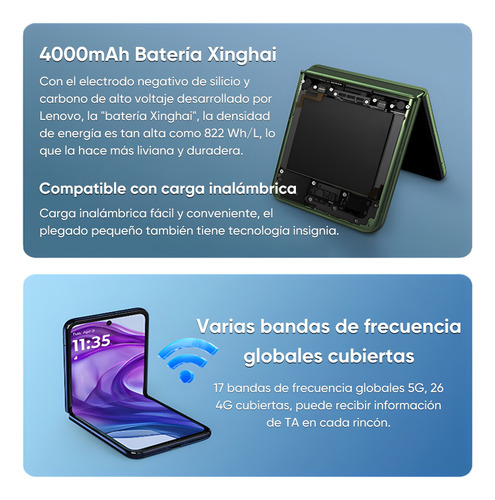 Motorola Razr 50 Ultra 5g Smartphone 12gb 256gb Dual Sim Teléfono Inteligente Plegable 165 Hz Con Nfc Azul