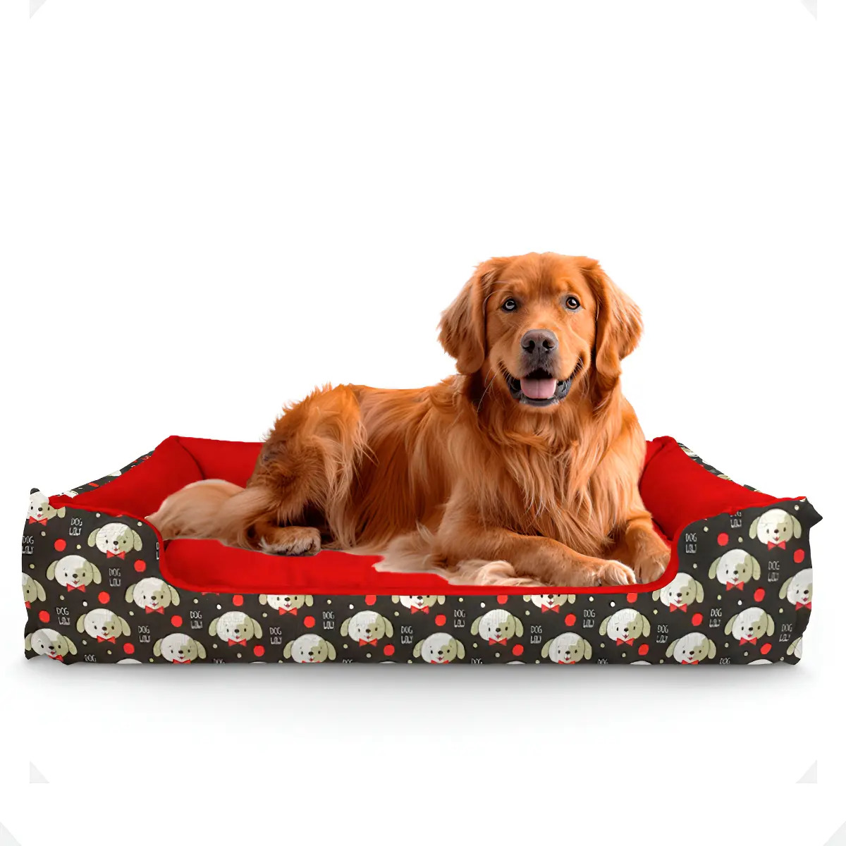 Cama Pet Extra Grande Xg Lavável Cachorro Porte Grande Cor Dog Preto