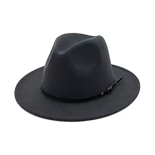 Sombrero De Fedora Clásico De Ala Ancha Con Hebilla