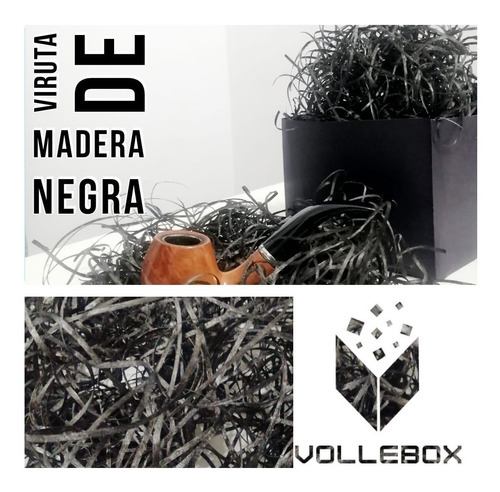 Viruta De Madera Color Negro  X 1/2 Kg Decoración Y Regalos