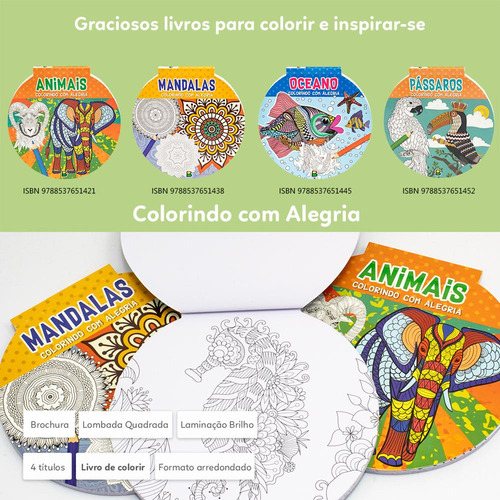 Colorindo Com Alegria: Mandalas, De Brijbasi., Vol. 1. Editorial Brasileitura, Capa Mole, Edição 1 Em Português, 2024