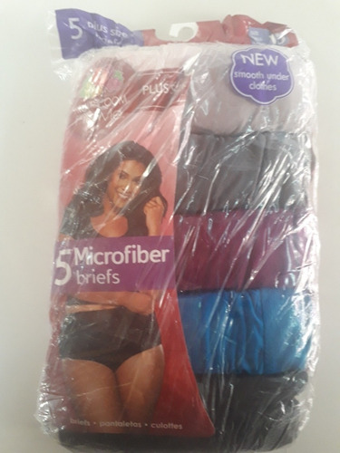 Set De 5 Pantaletas Microfibra Fruit Of The Loom Dama T. 13