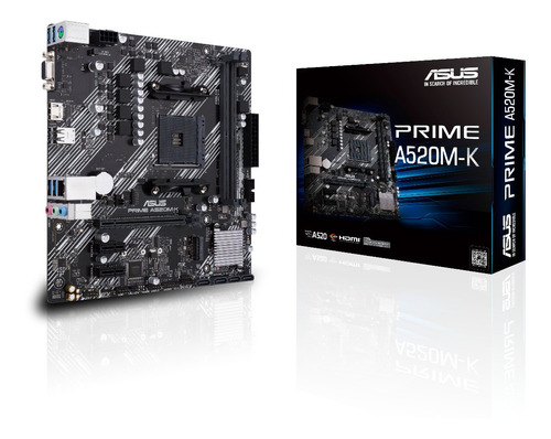 Placa Madre Asus Prime A520m-k, Socket Am4, Micro-atx, Ddr4