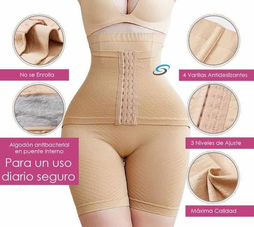 Imagen 4 de 10 de Panty Faja Short Reductora Moldeadora Doble Compresión G 114