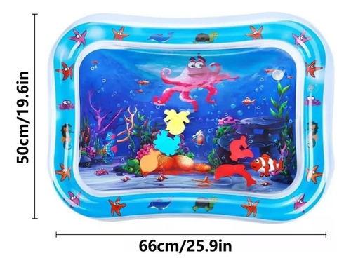Jutang Cojín agua inflable bebé Estimulación Temprana Alfombra color Azul