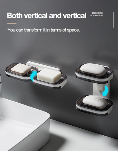 Jabonera De Pared Con Adhesivo Doble Capa Con Drenaje Baño