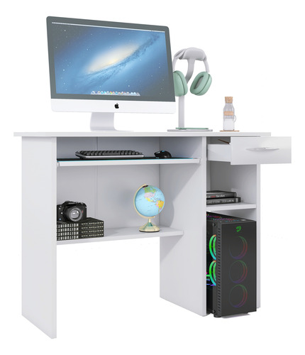 Mesa Para Pc Com Gaveta E Suporte Para Teclado 90cm