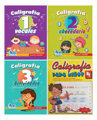 Guías Escolares Para Preescolar - Caligrafia  - 4 Libros