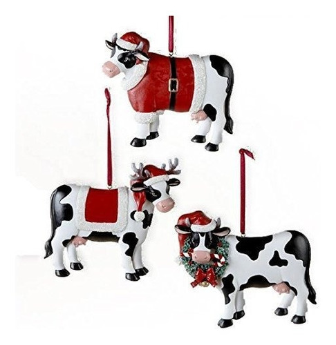 Vaca Navideña Figura Decorativa (3 unidades), Colores Surtid