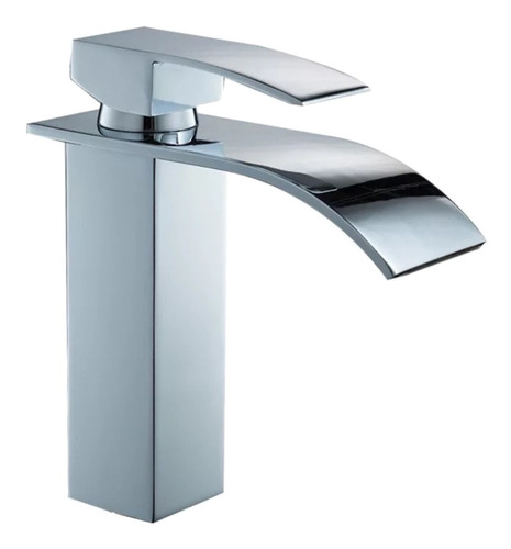 Torneira de Banheiro ou Lavabo Misturador Monocomando Cascata Cromada Totalmente em Metal