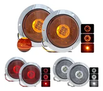 Comprar Par Plafon Redondo 4 Led Arillo Gel Alta Baja Estrobo 12-24v