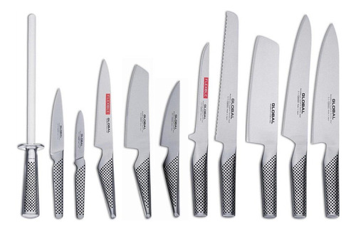 Set Cuchillo Global G2 Acero Inox + Piedra De Afilar Global