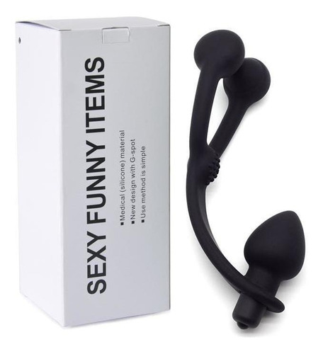 Plug Anal Com Estimulador Esfera Duplo E Vibro - Sex Shop