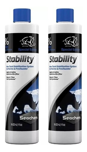 02 Un. Seachem Stability 325ml Acelerador Biológico Aquários