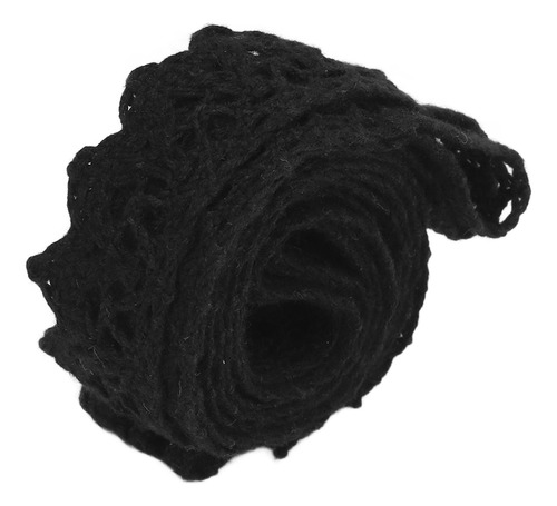 Fita De Tecido De Renda, Fio De Algodão, 20 Jardas, Preto, D