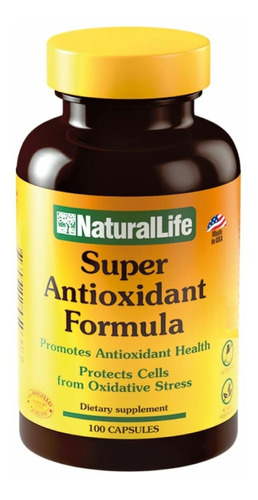 Super Antioxidante Natural Life 100 Cápsulas Protege Células Sabor Sin Lugar