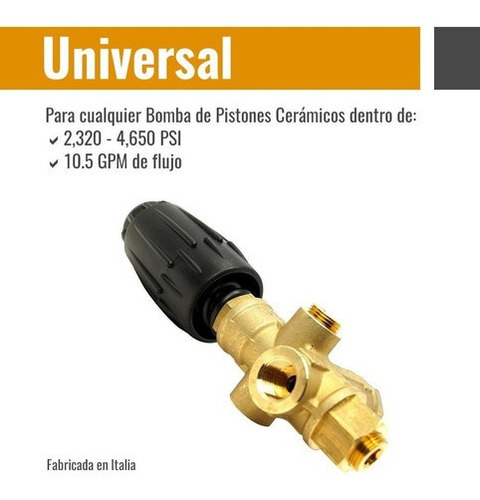 Regulador De Presión Bypass Para Hidrolavadora Industrial