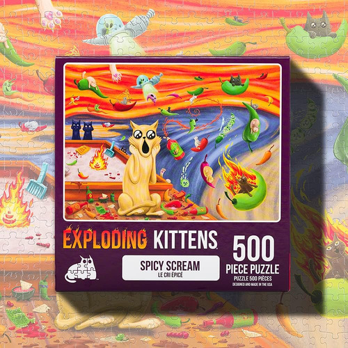 Puzzle De 500 Piezas De Exploding Kittens - Spicy Scream,...
