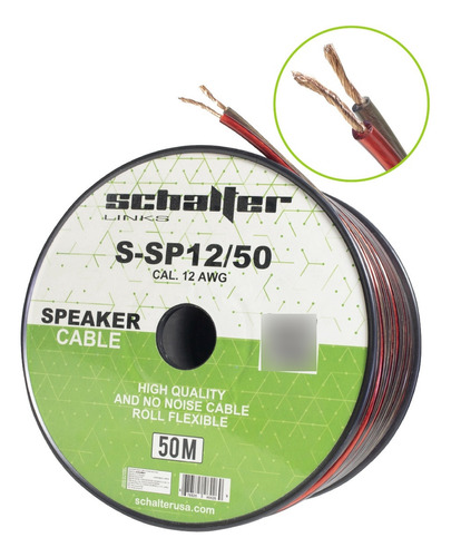 Cable Speaker Bocina Polarizado Calibre 12 50 Mts Msi