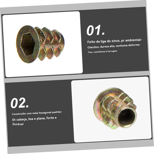 Porca De Zinco Com Rosca Interna E Externa P\ Móveis M4-m10