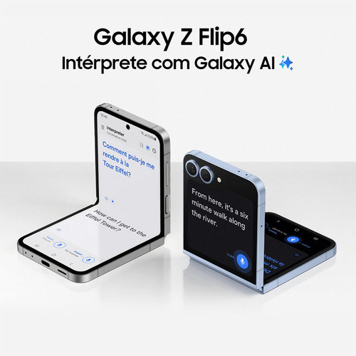 Celular Samsung Galaxy Z Flip6 5g, 256gb, 12gb Ram, Tela 6.7 , Câm. Dupla + Selfie 50mp, Galaxy Ai Cinza - Excelente (Recondicionado)