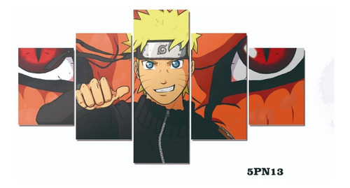 Cuadros Decorativos 5 Piezas Naruto 134x72cms