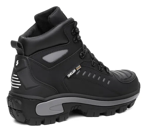 Bota Coturno Road Motoqueiro Refletivo Em Couro Cano M dio